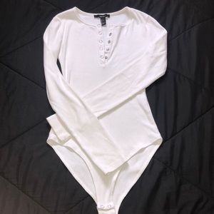 White button up bodysuit